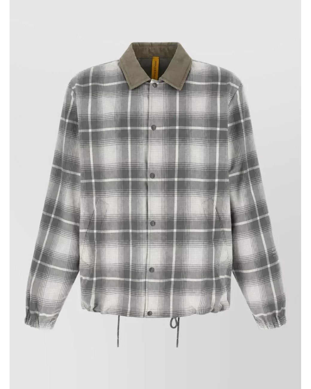 Moncler Genius Gray Reversible Checked Padded Coat for men