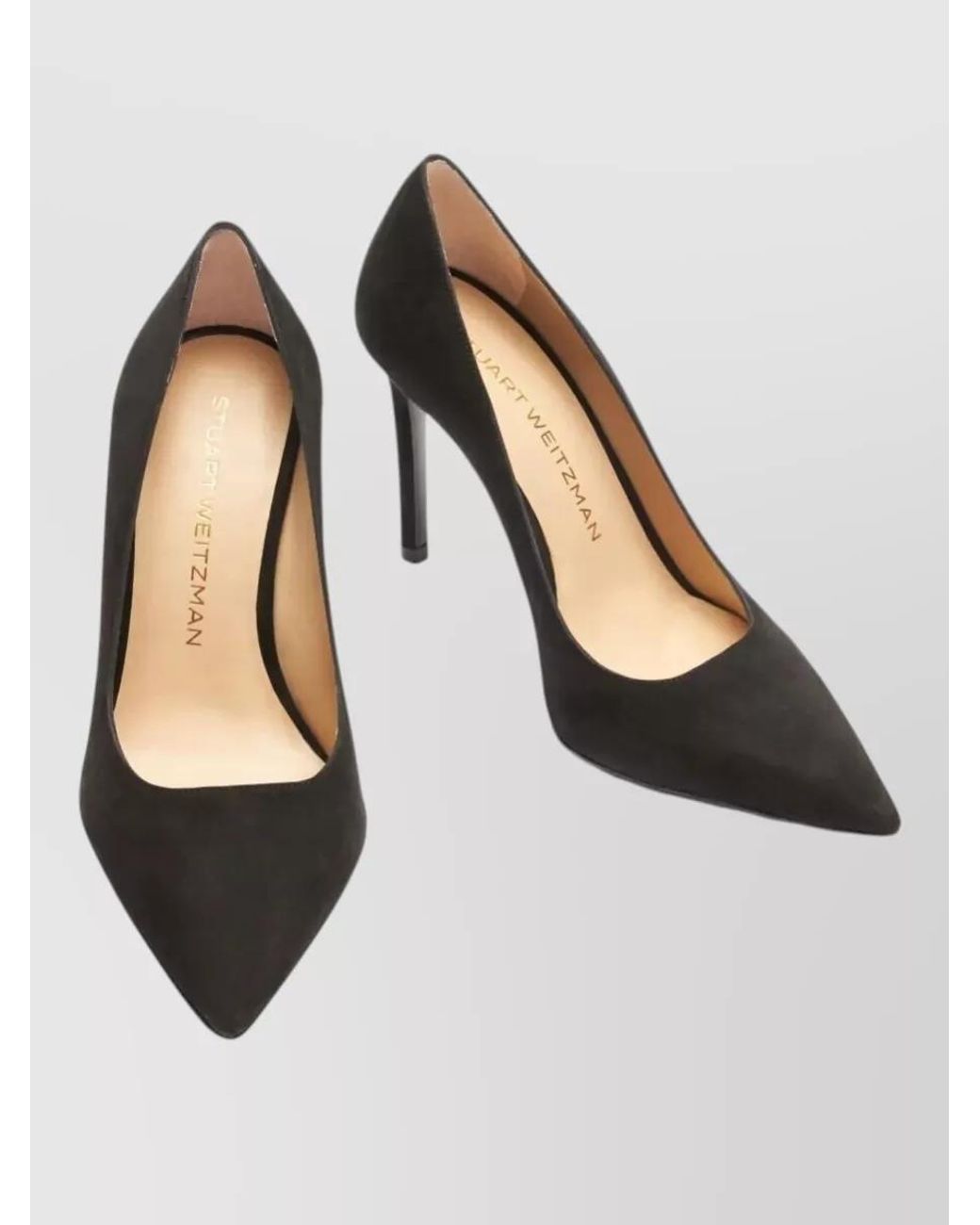 Stuart Weitzman Black Calf Suede Leather Pumps