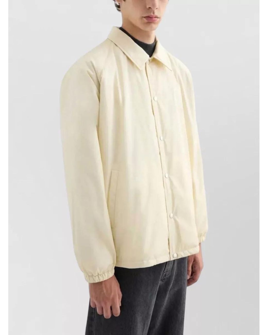 Jil Sander Natural Single-Breasted Coat for men