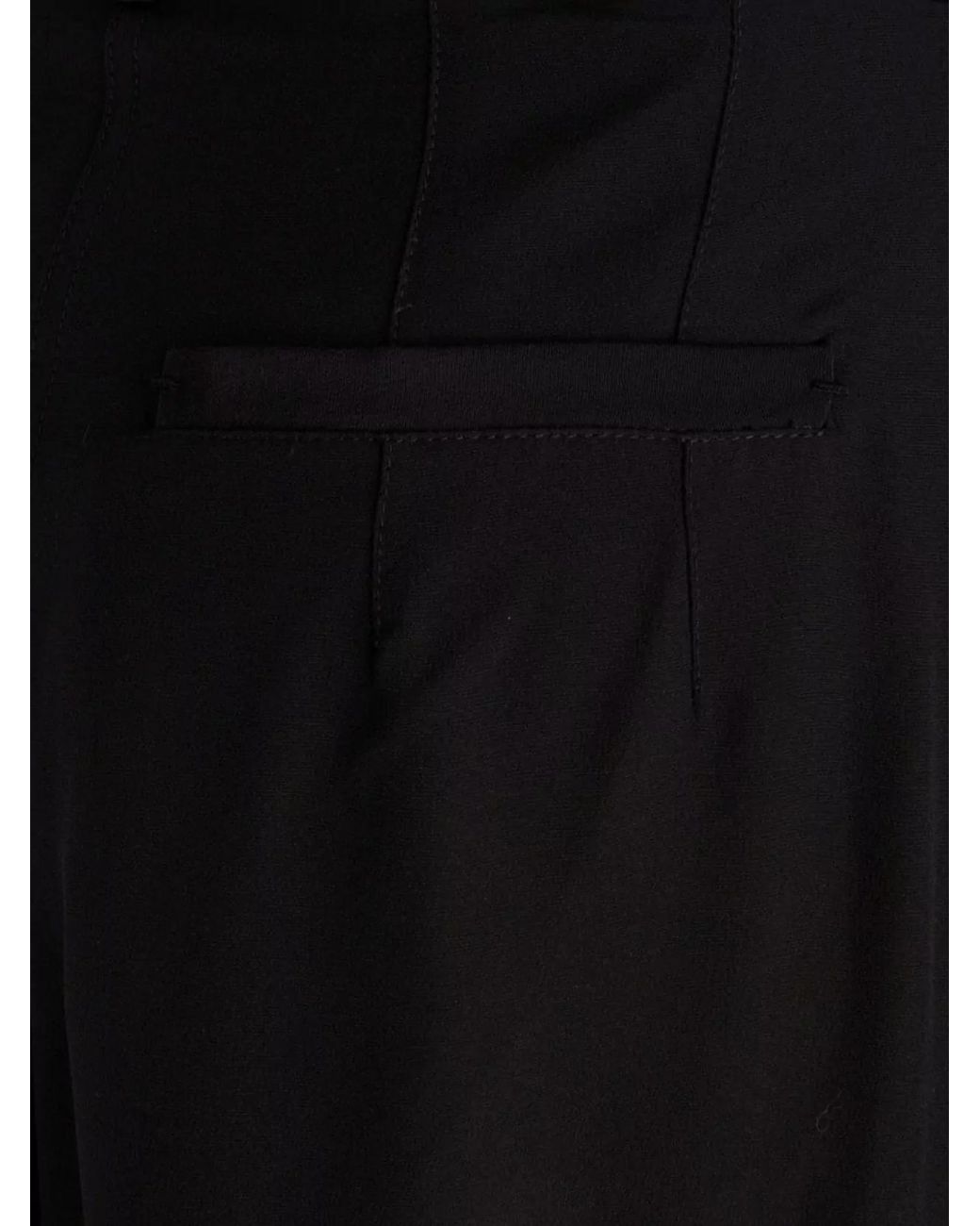 Ferragamo Black Silk High-Rise Wide-Leg Trousers