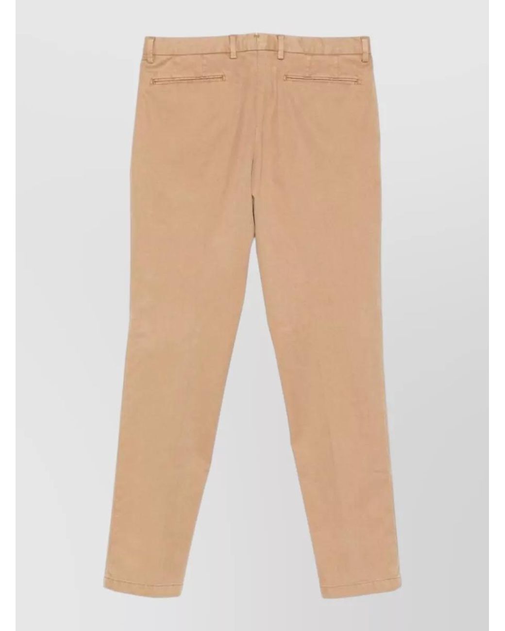 Boglioli Natural Tailored Cotton Blend Trousers Belt Loops for men