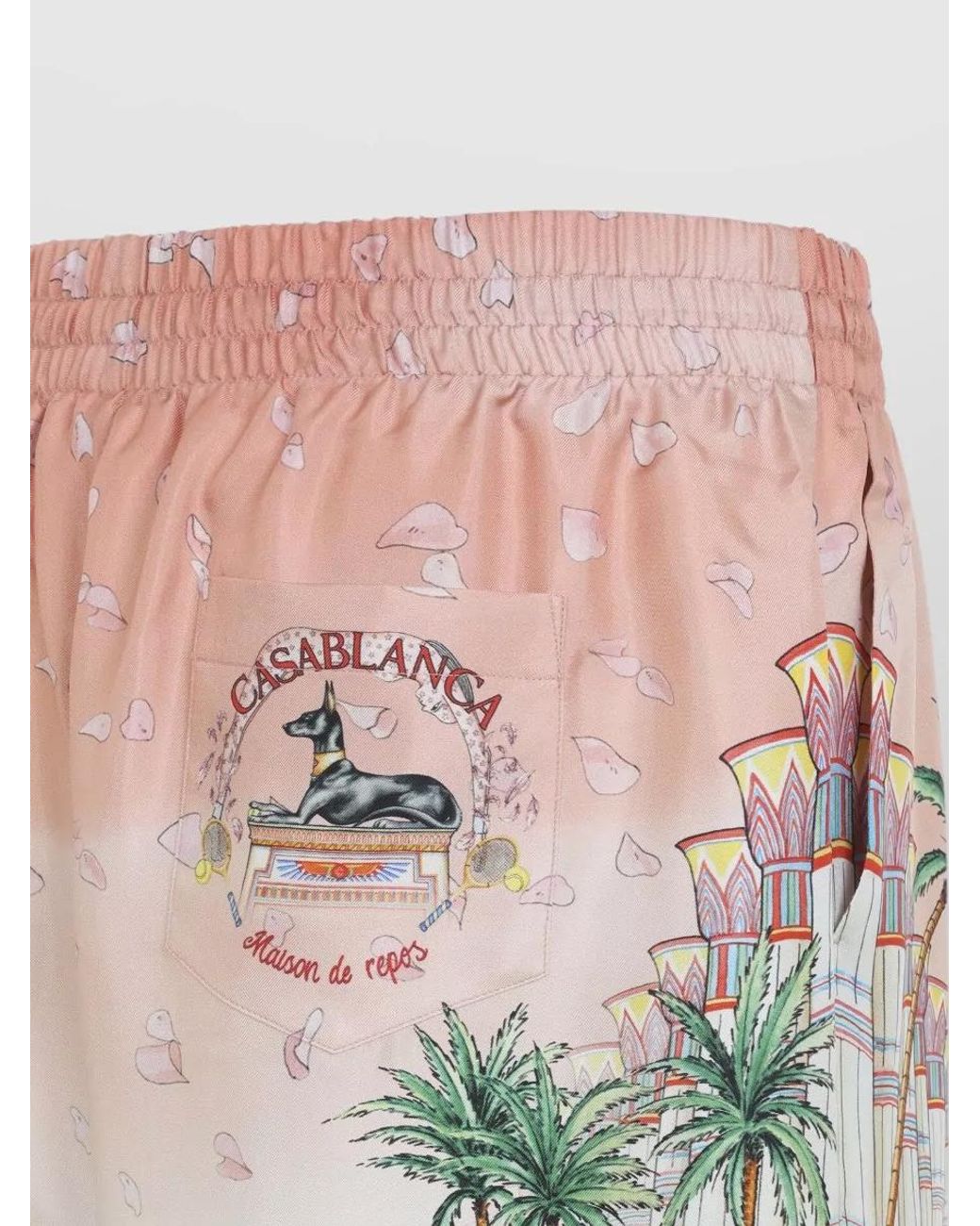 Casablanca Multicolor Silk Printed Swim Shorts for men