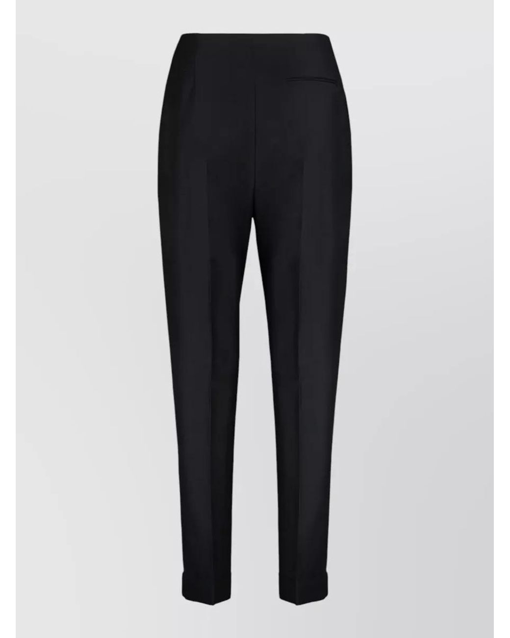 Alberta Ferretti Blue Wool Silk Tapered Trousers