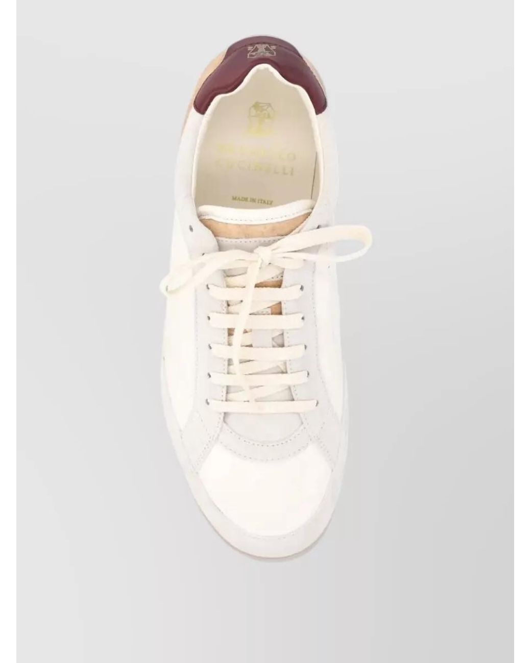 Brunello Cucinelli Natural Leather Low-Top Sneakers for men