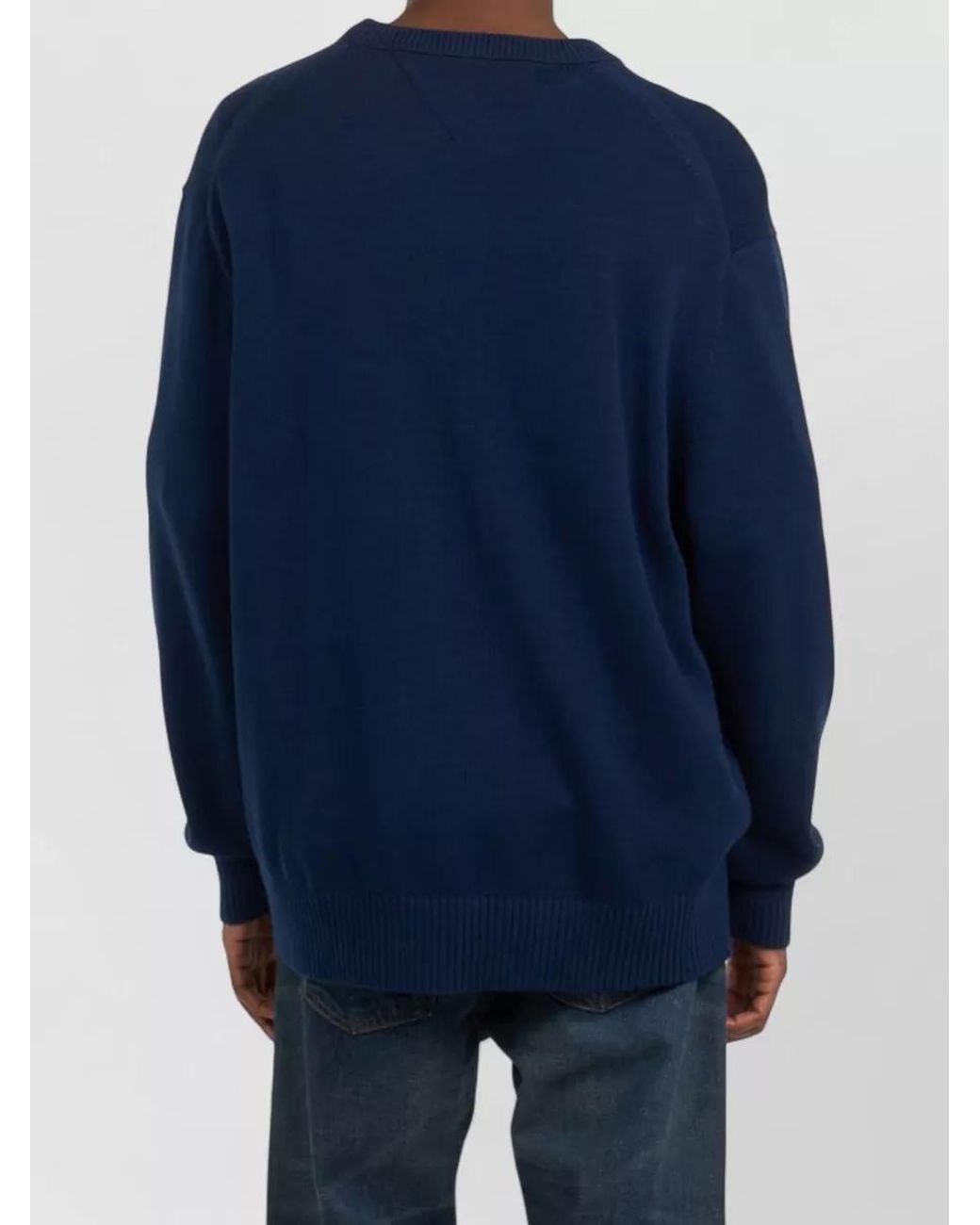 Tommy Hilfiger Blue Cotton Crew-Neck Jumper for men