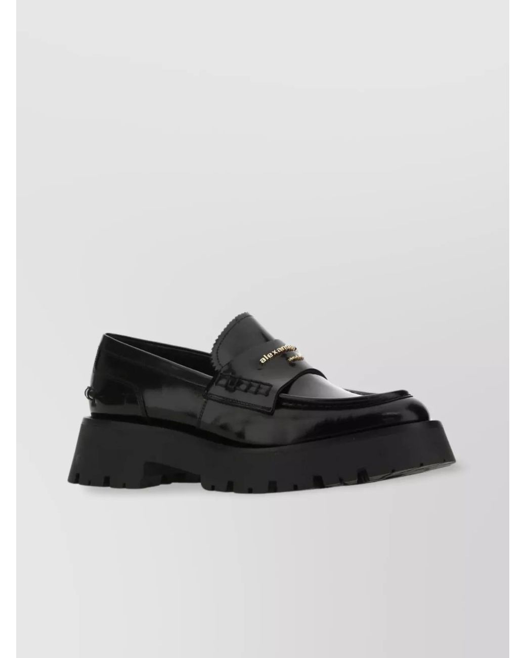 Alexander Wang Black Leather Carter Lug Loafers