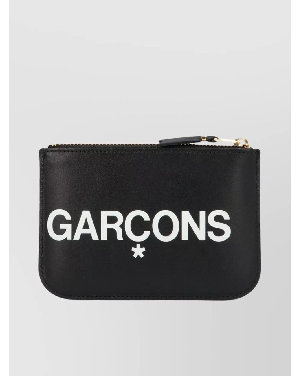 Comme des Garçons Black Leather Logo-Print Cardholder