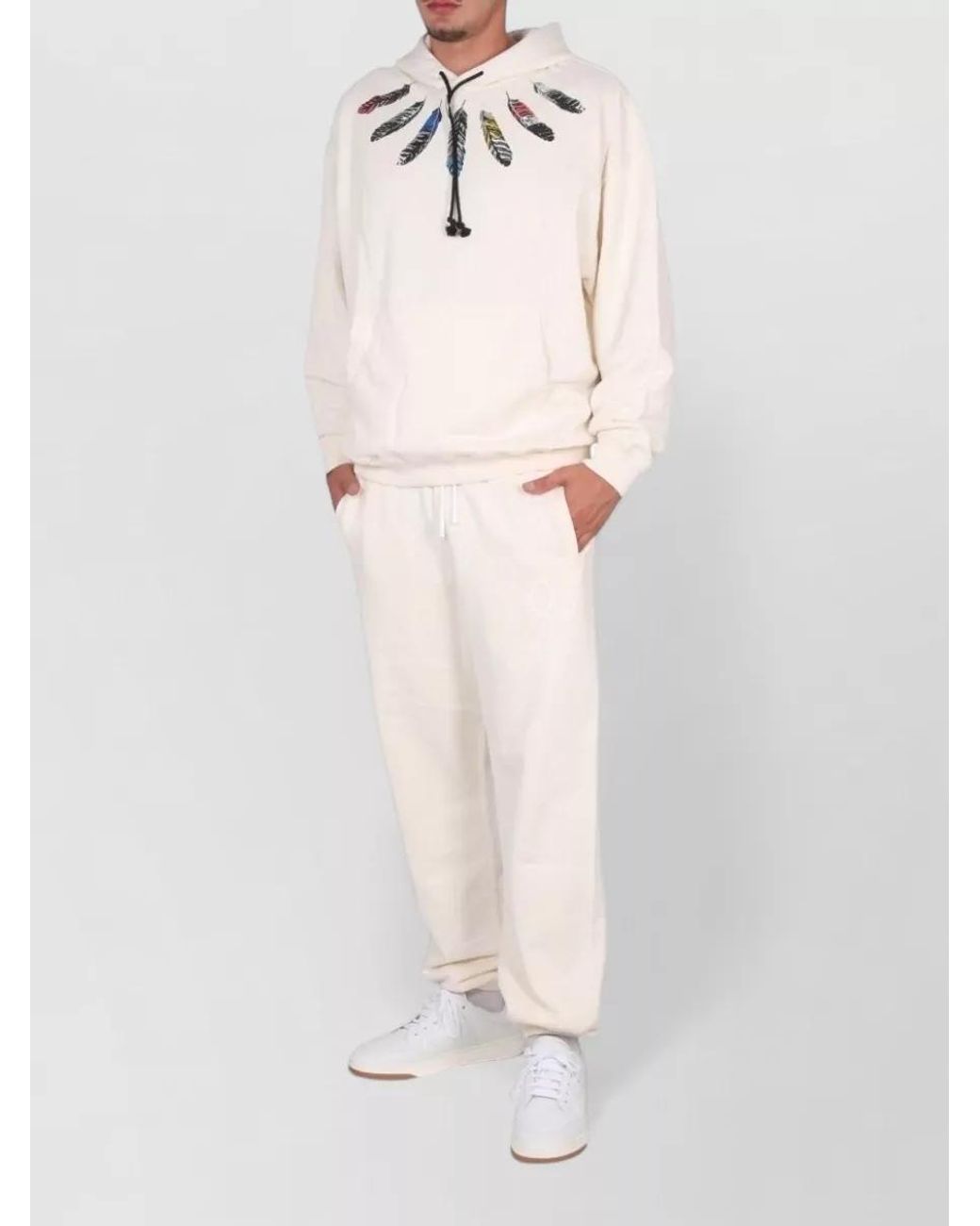 Marcelo Burlon White Cotton Track Pants for men
