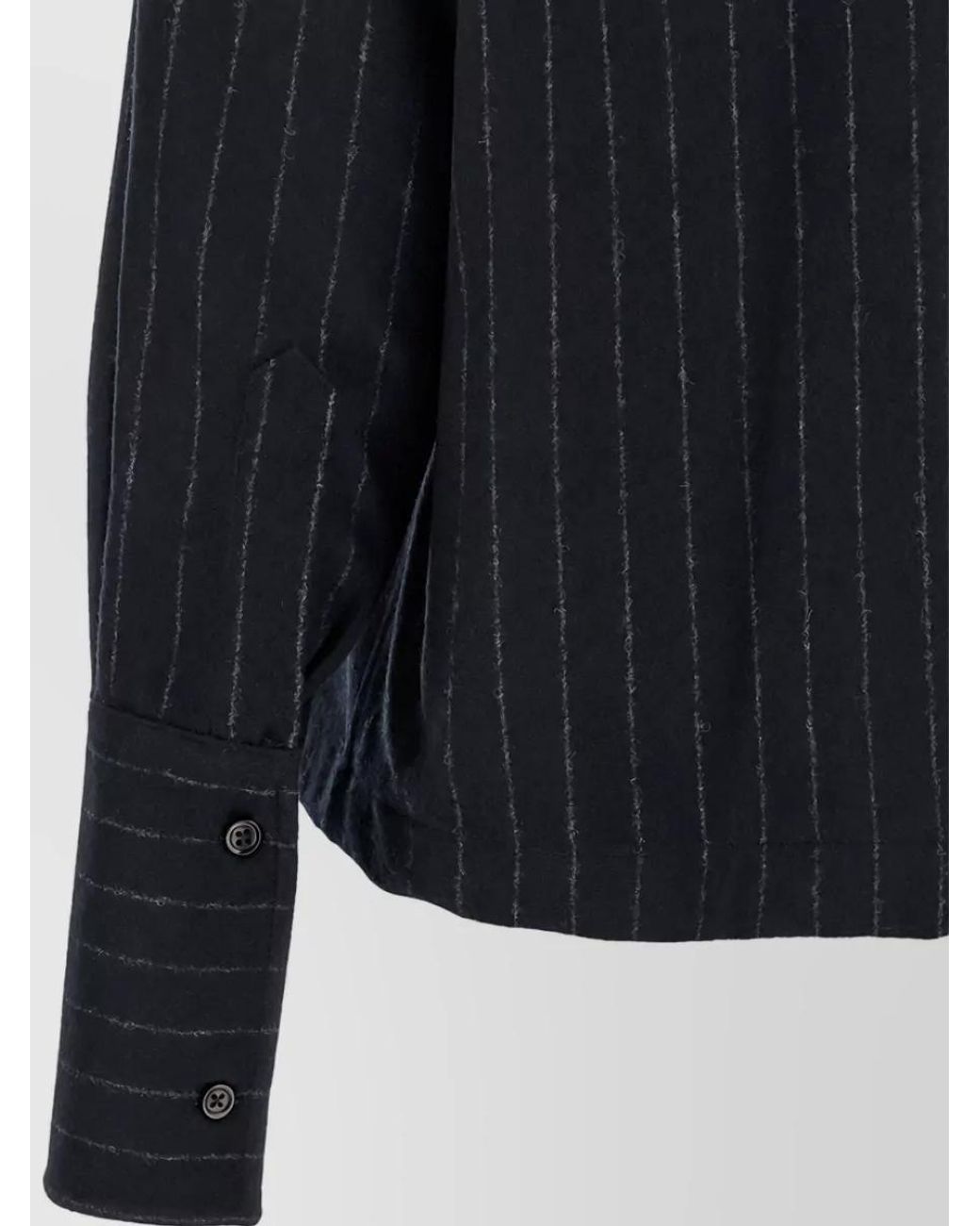 Thelatest Blue Pinstripe Shirt Jacket
