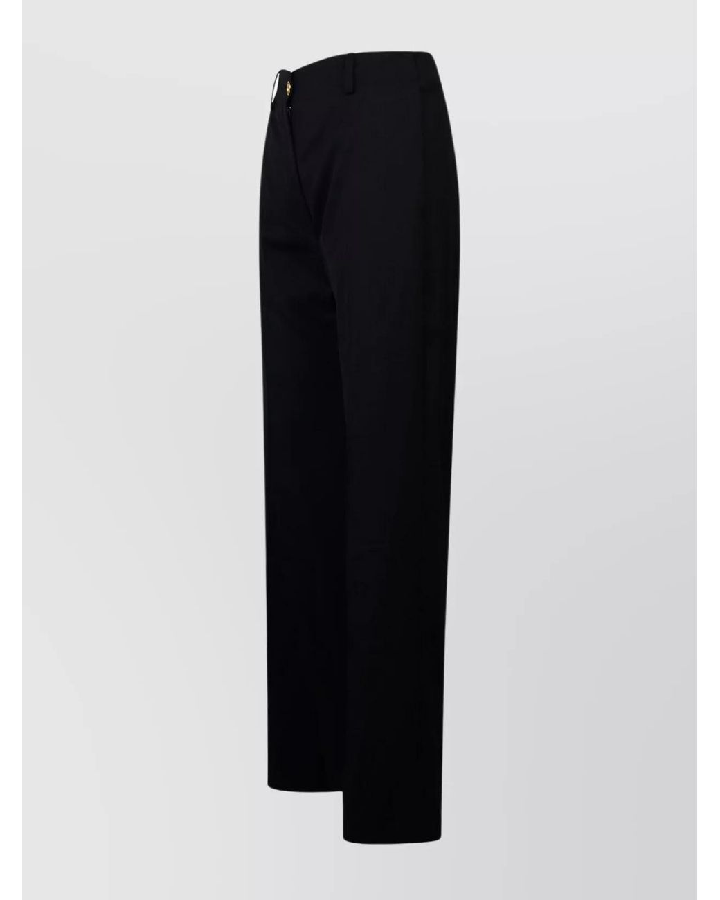 Patou Black Virgin Wool High-Rise Wide-Leg Tailored Trousers