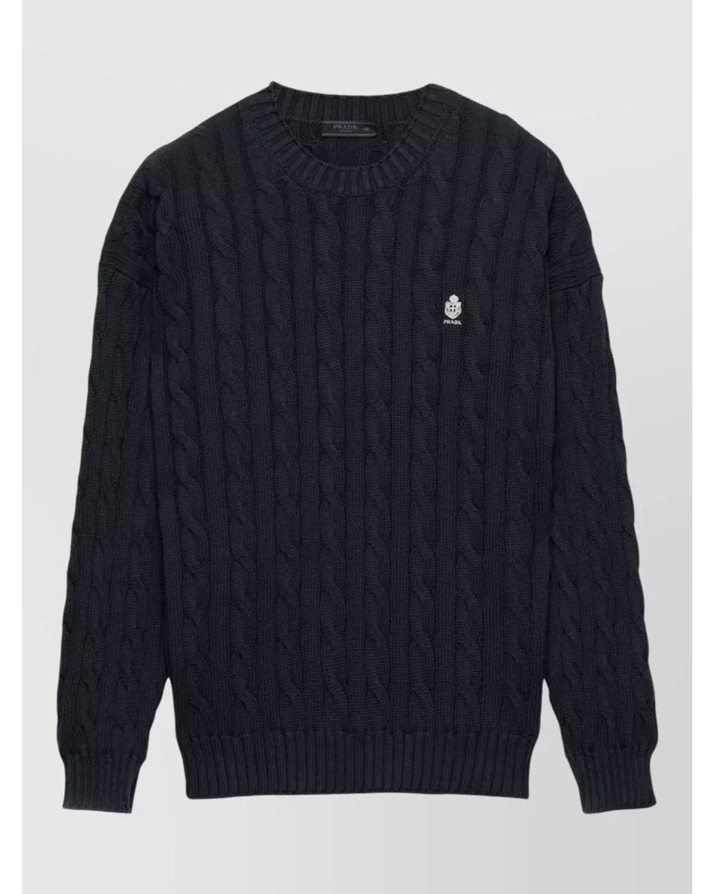 Prada Blue Crew Neck Jumper for men