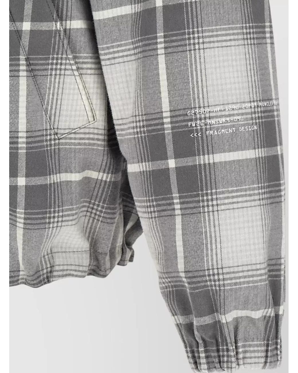 Moncler Genius Gray Reversible Checked Padded Coat for men