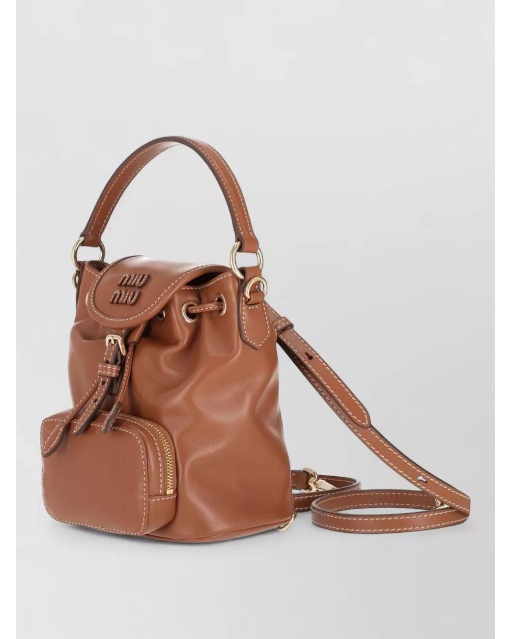 Miu Miu Brown Leather Bucket Bag