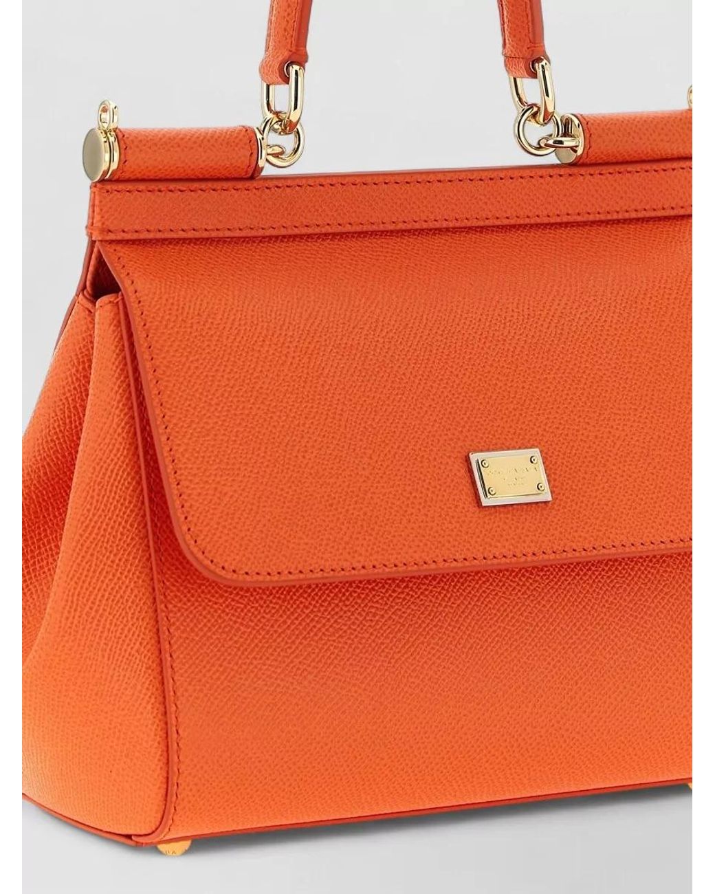 Dolce & Gabbana Orange Sicily Medium Leather Shoulder Bag