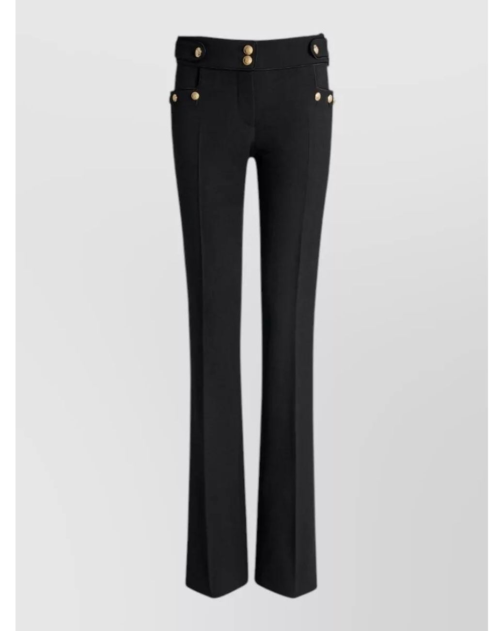Balmain Black Wool Straight-Leg Suit Trousers