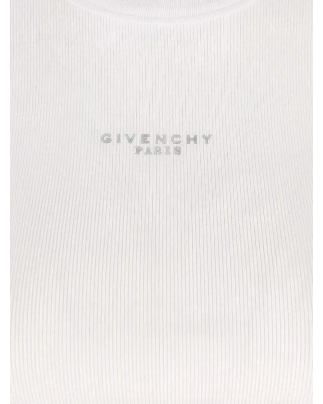 Givenchy Natural Ribbed Cropped Tank Top