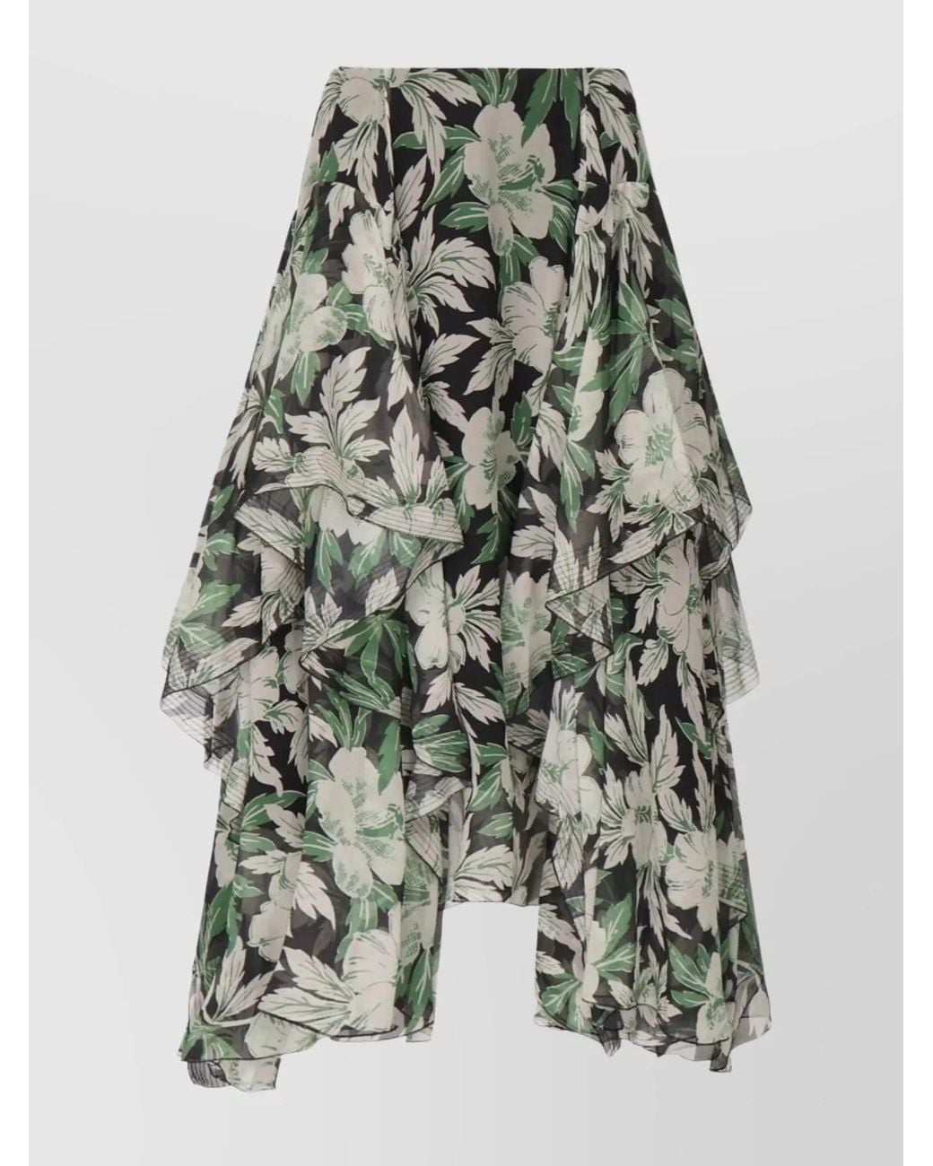 Loewe White Silk Asymmetric Skirt