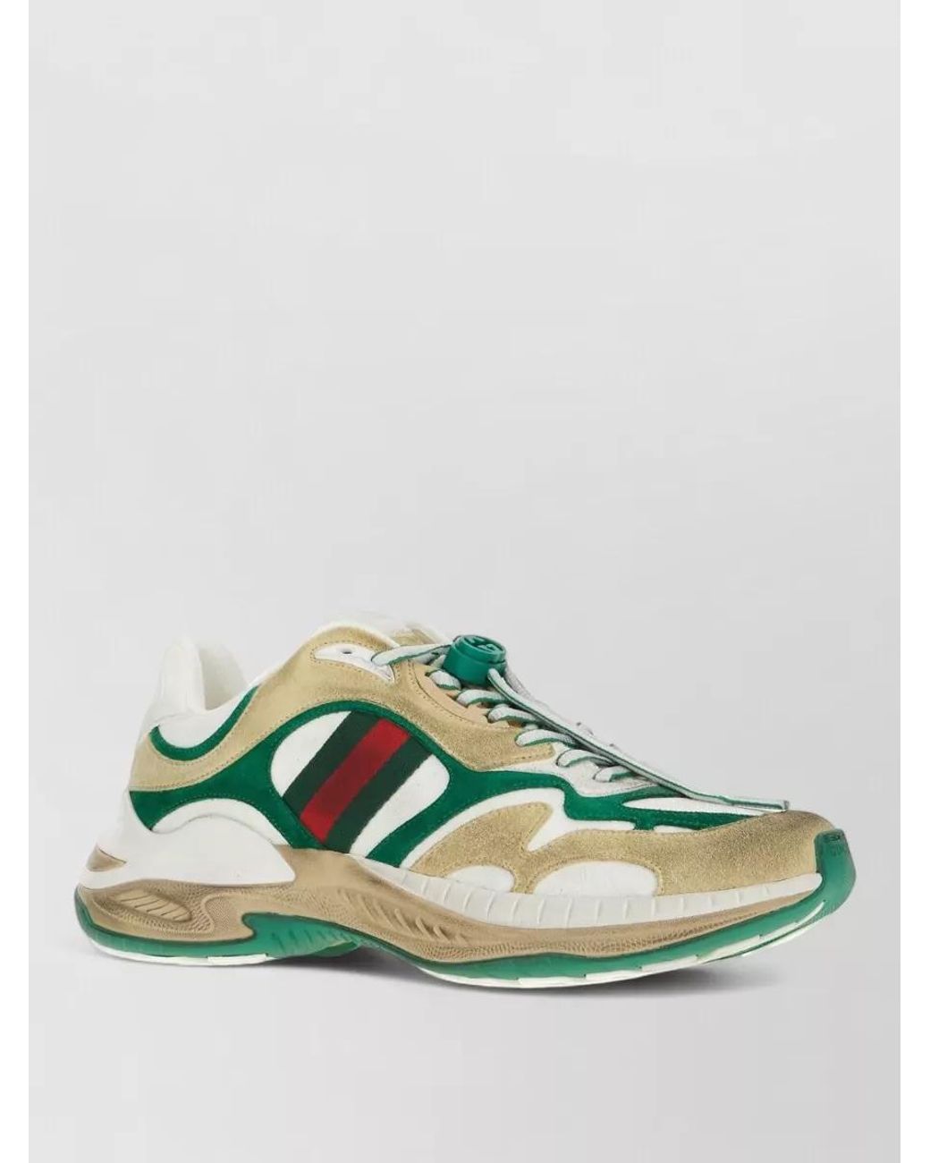 Gucci Green Suede Low-Top Sneakers for men