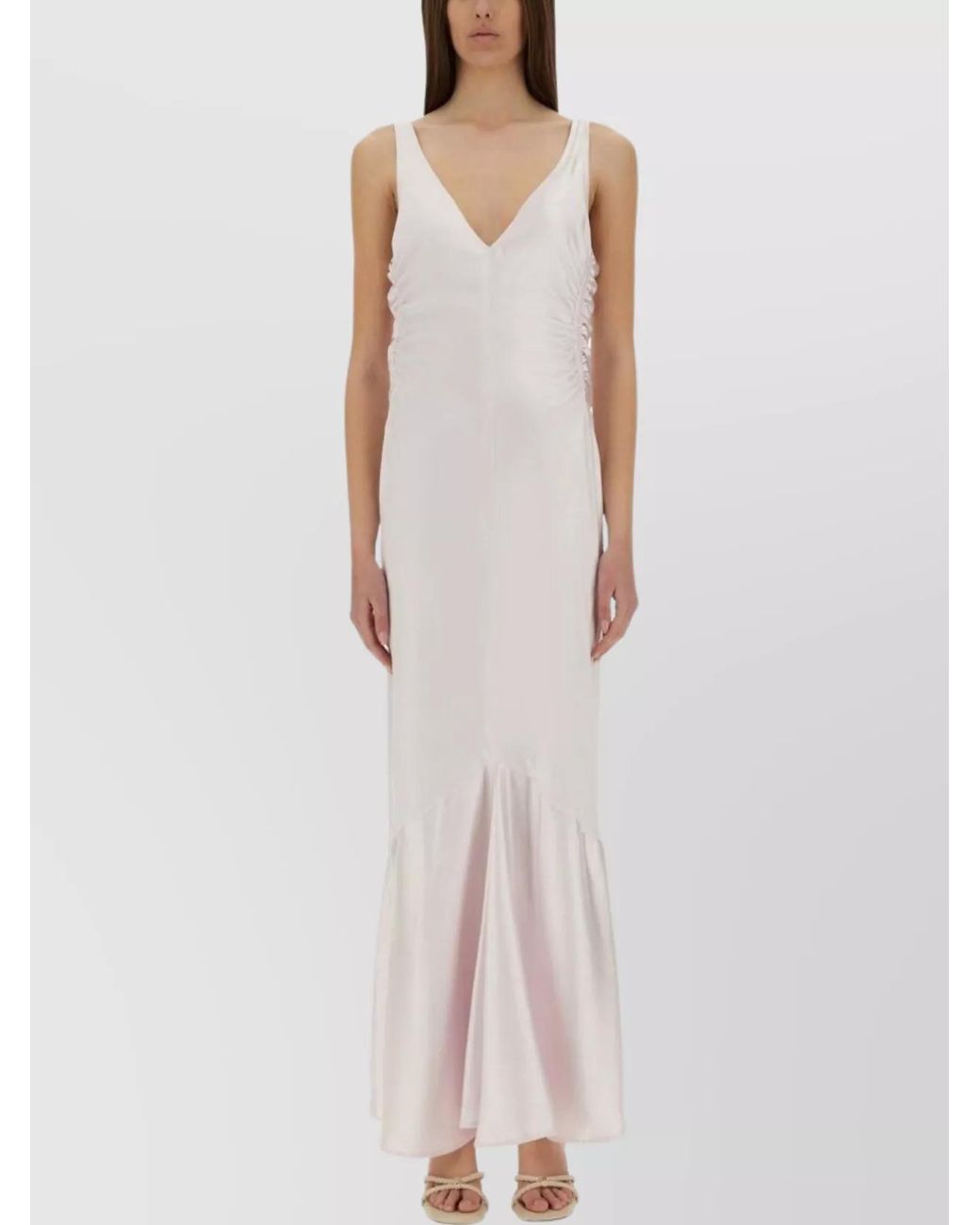 Sportmax White Fitted Maxi Dress