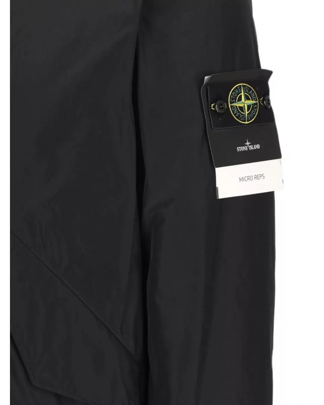 Stone Island Black Micro Reps Hooded Down Parka for men