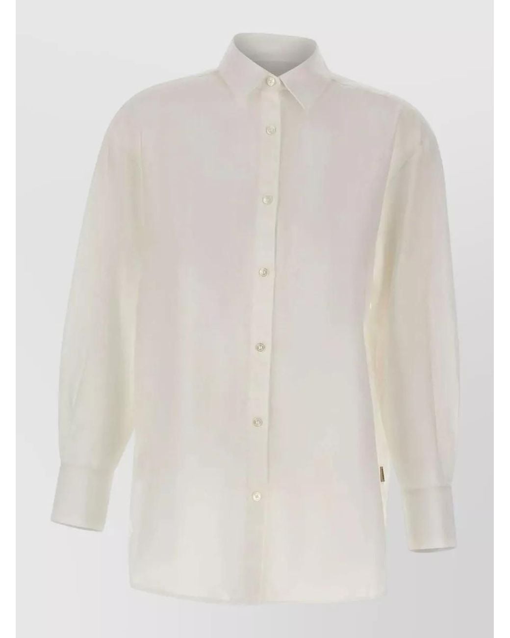 Woolrich White Linen Boyfriend Shirt