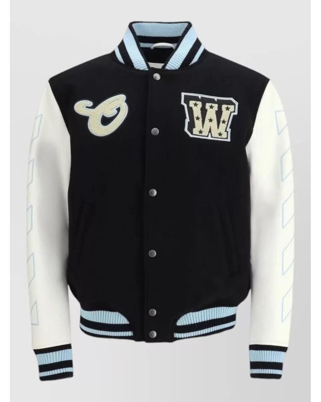 Off-White c/o Virgil Abloh Black Wool Bomber Jacket for men