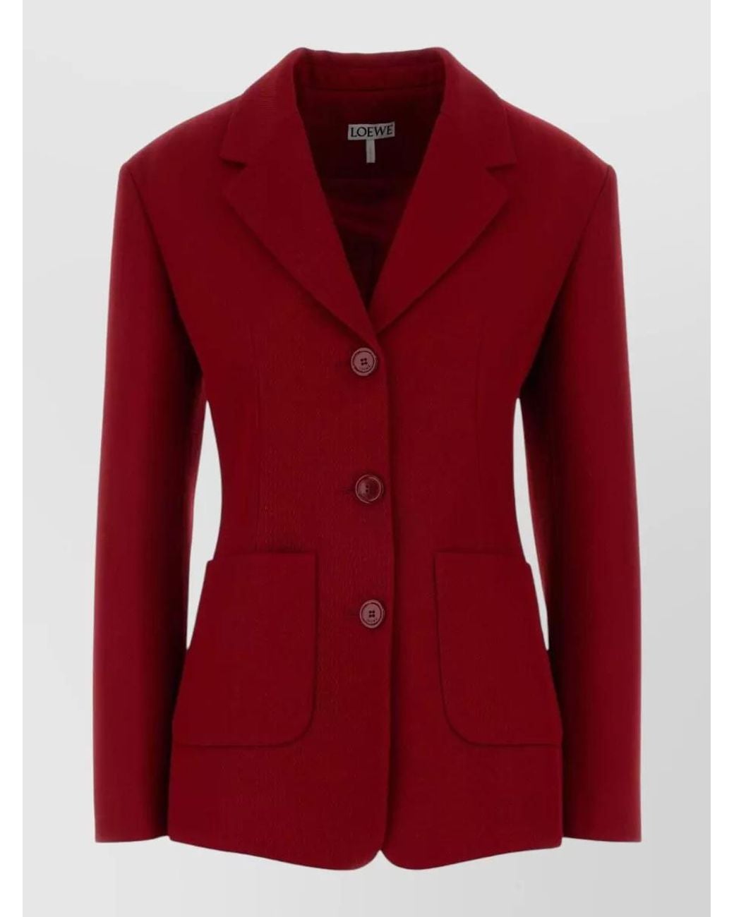 Loewe Red Silk Blend Blazer