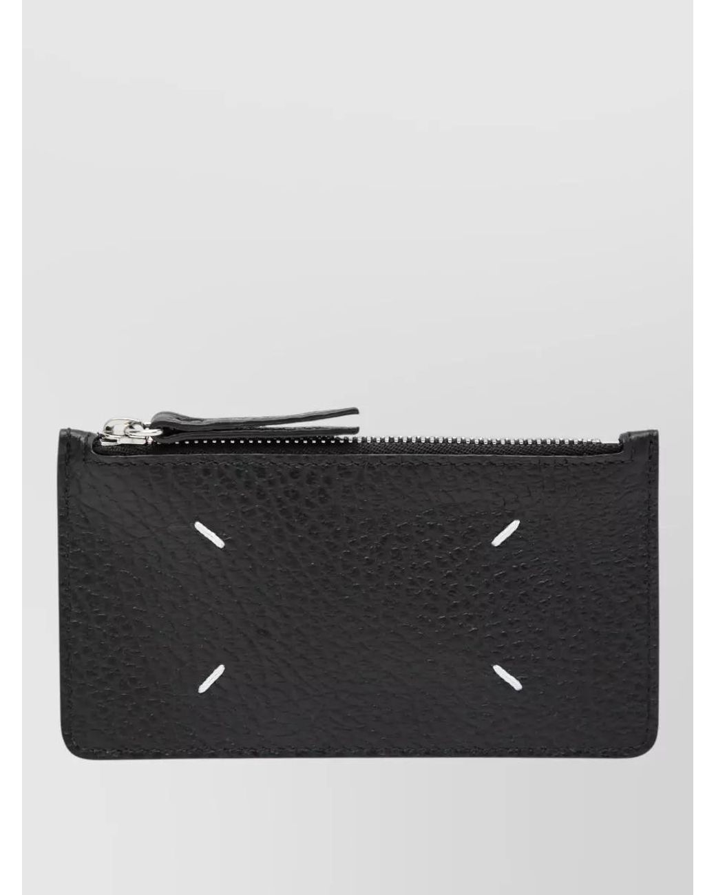 Maison Margiela Black Leather Zip Cardholder for men