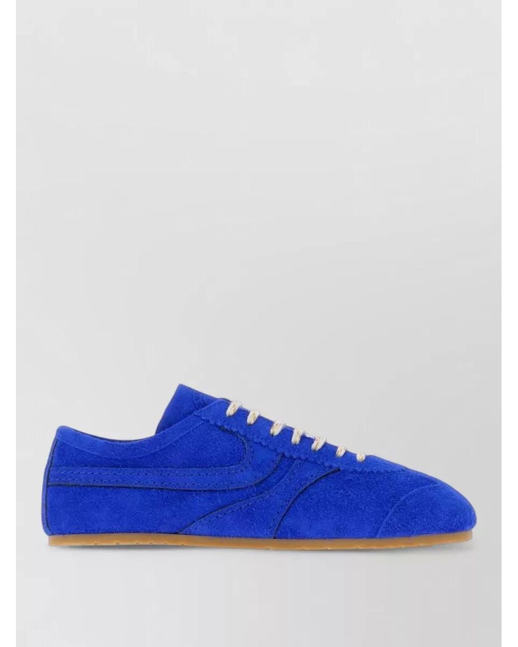Dries Van Noten Blue Suede Lace-Up Sneakers