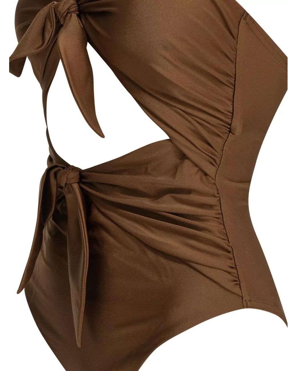 Zimmermann Brown Cutout One-Piece Swimsuit