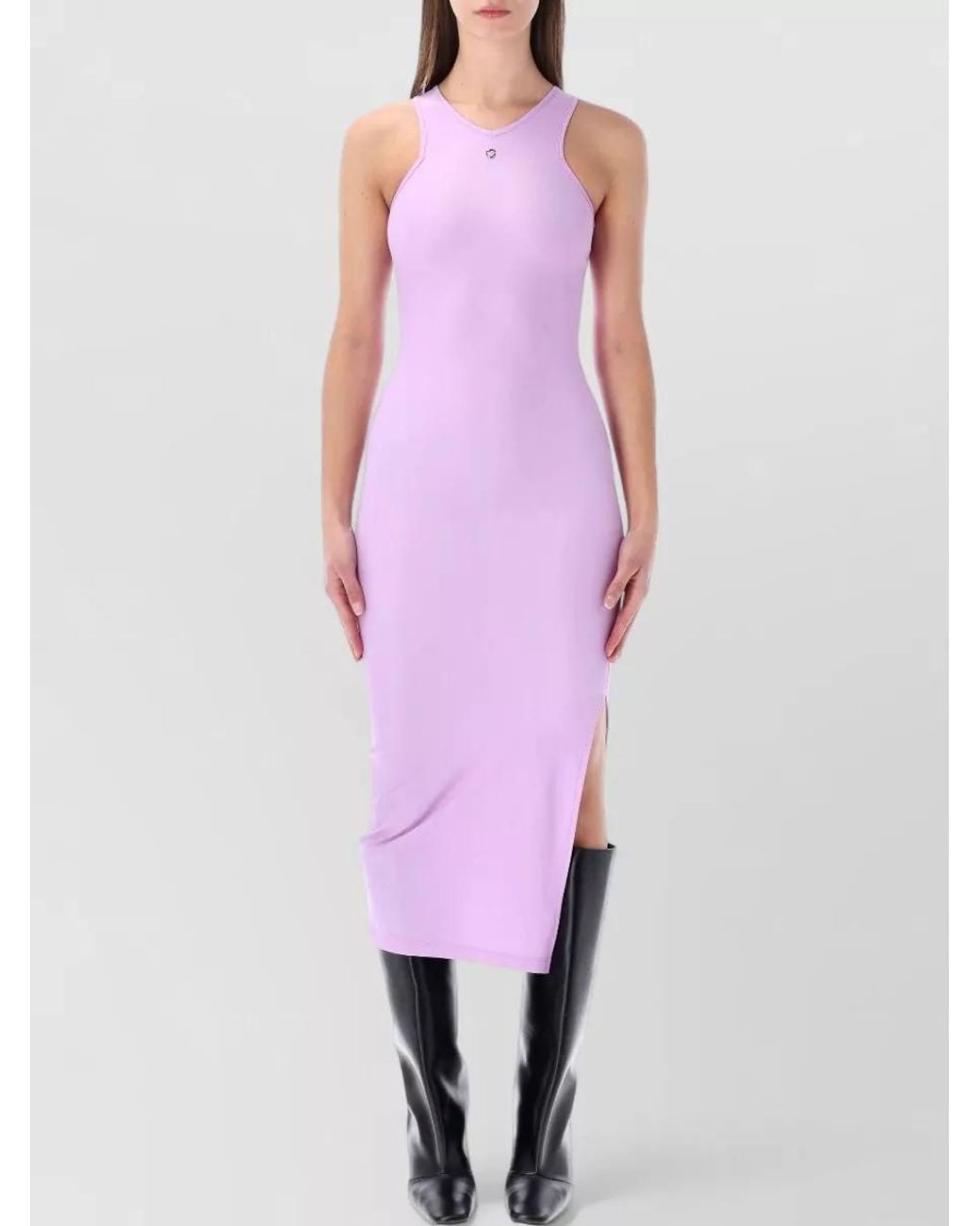 Coperni Pink Fitted Racer Midi Dress