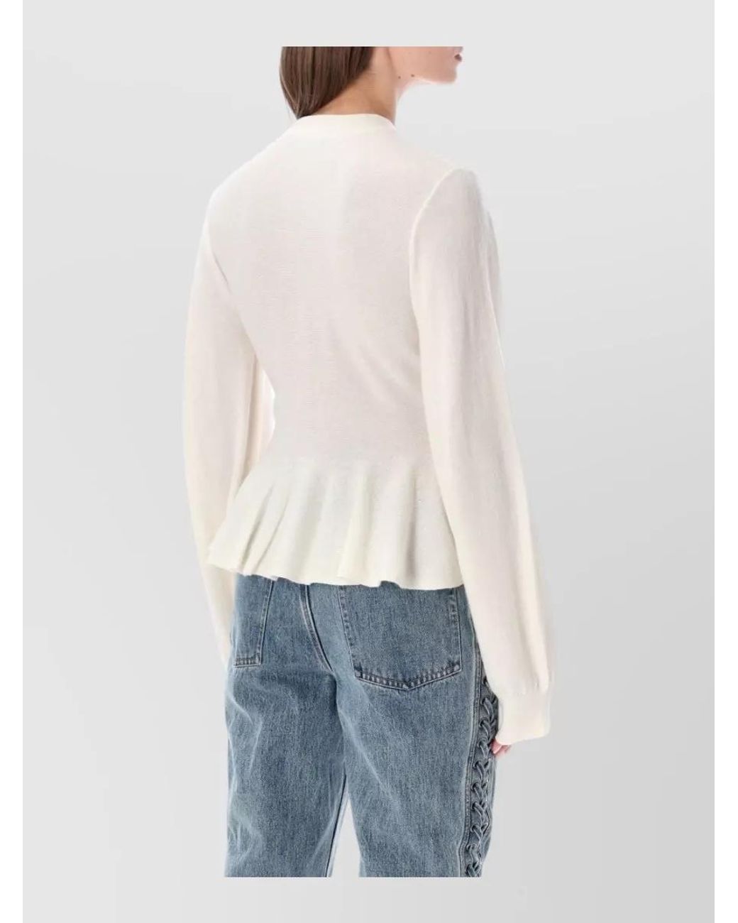 ROTATE BIRGER CHRISTENSEN Natural Wool Cashmere Cardigan