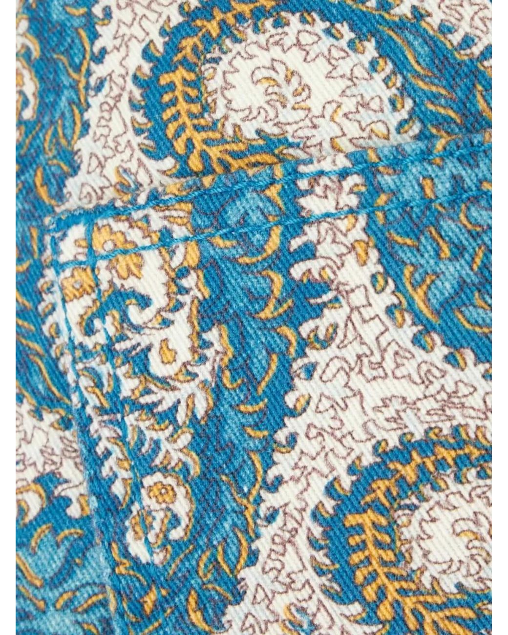Etro Blue Paisley Print Tailored Shorts