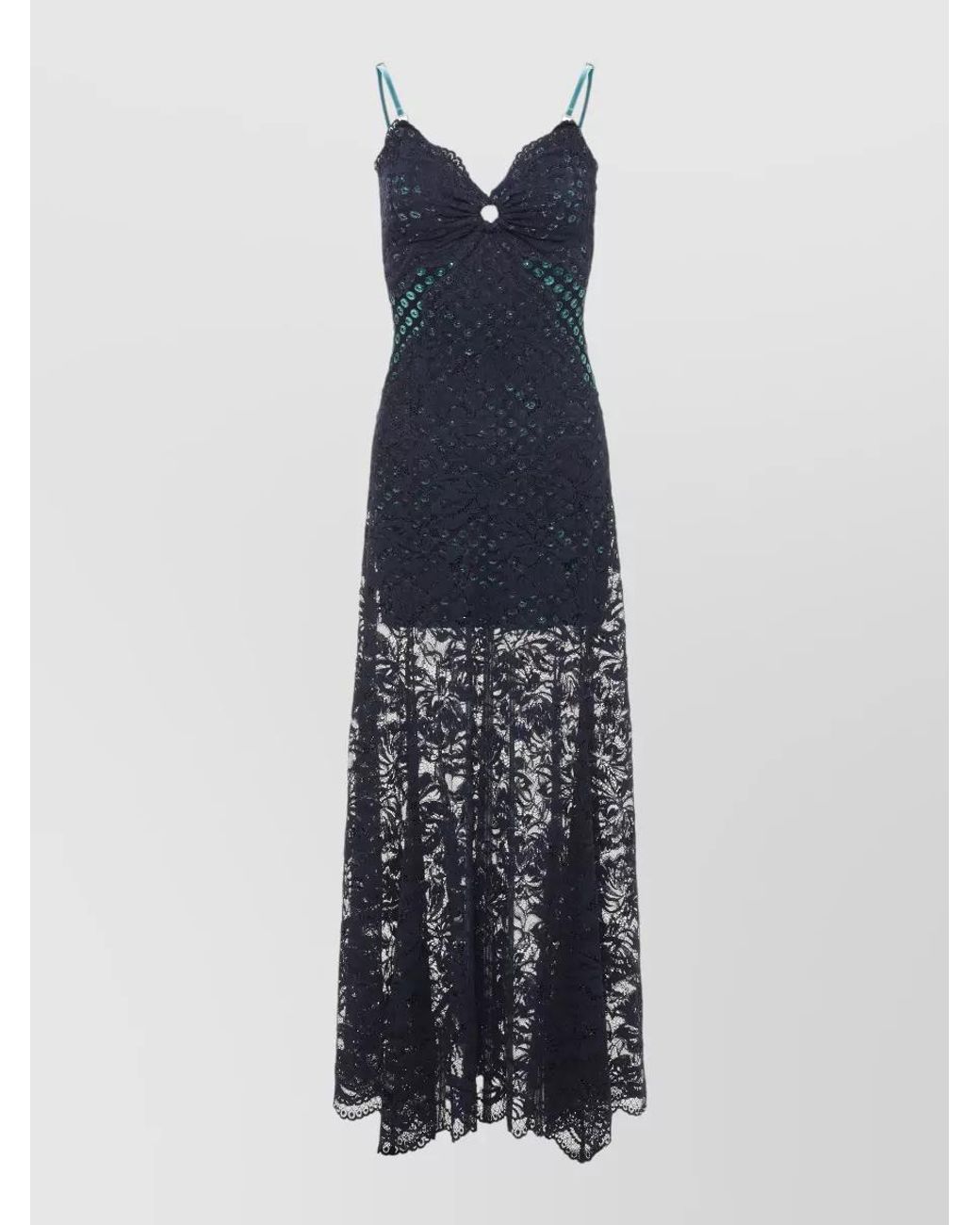 Rabanne Blue Lace Midi Beach Dress