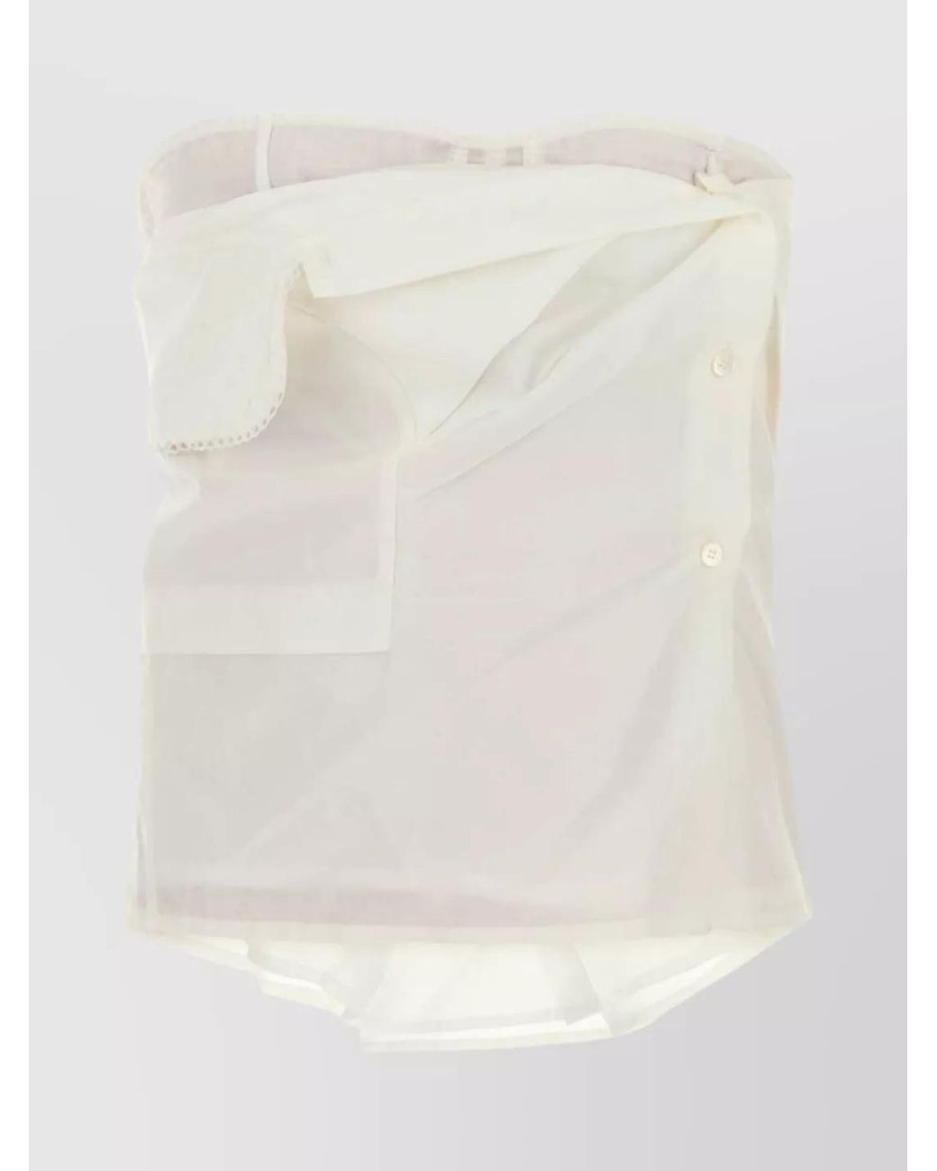 Miu Miu White Poplin Top Cotton