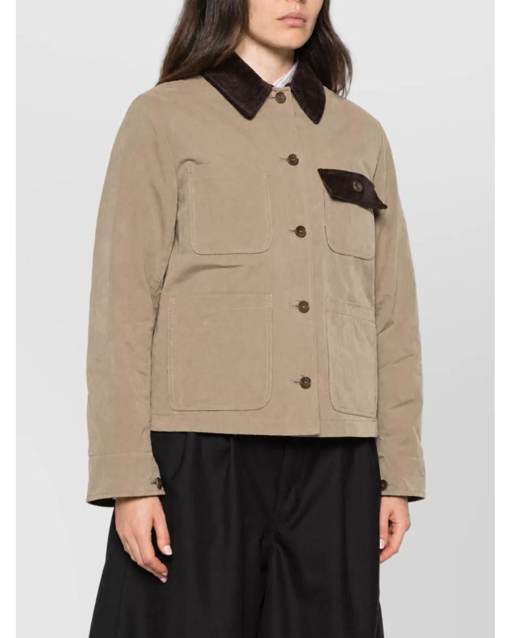 Aspesi Natural Single Breasted Coat