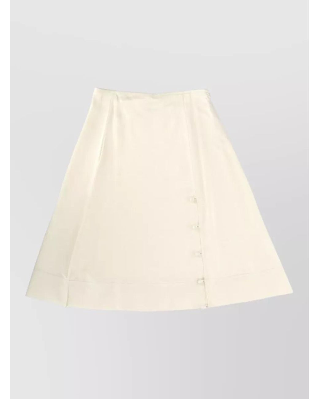 Jil Sander Natural Satin A-Line Skirt