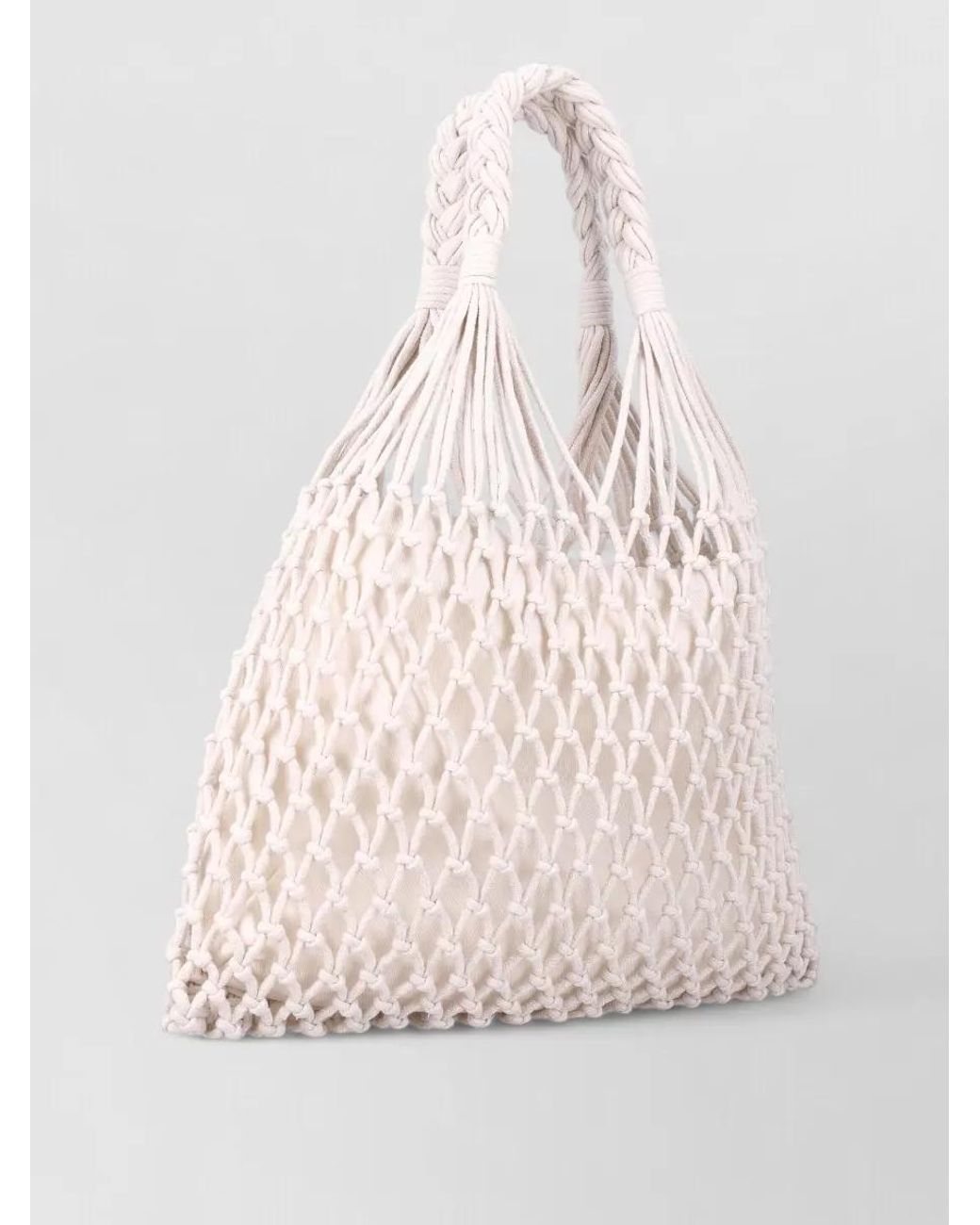 Frankie Shop Natural Cotton Macrame Tote Bag