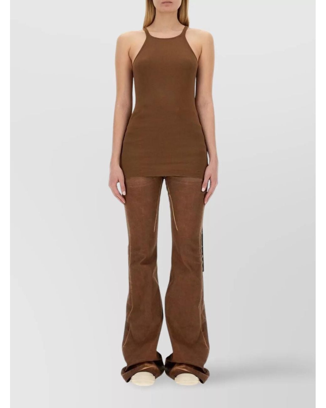 Rick Owens Brown Slim-Fit Tank Top