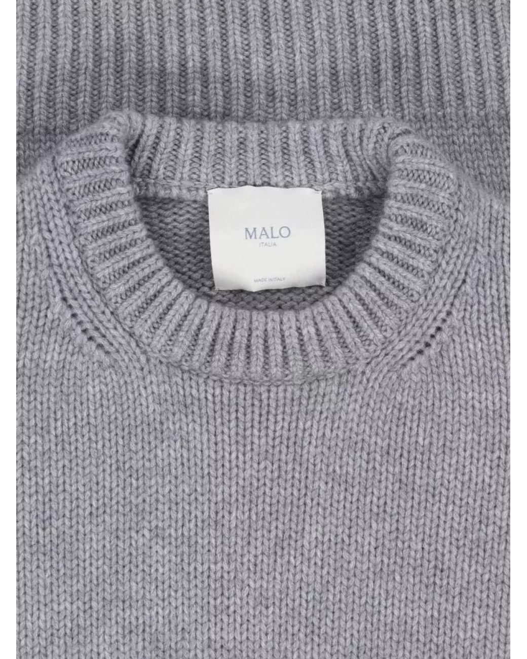 Malo Gray Cashmere Crewneck Sweatshirt