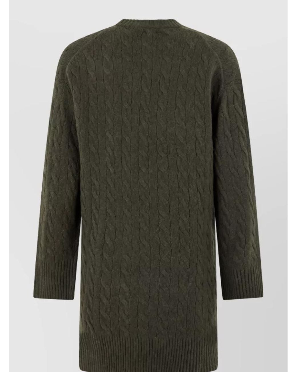 Polo Ralph Lauren Green Cashmere Wool Long-Sleeve Knit Dress