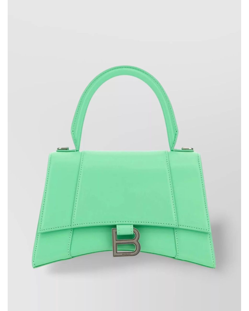 Balenciaga Green Hourglass Small Leather Shoulder Bag