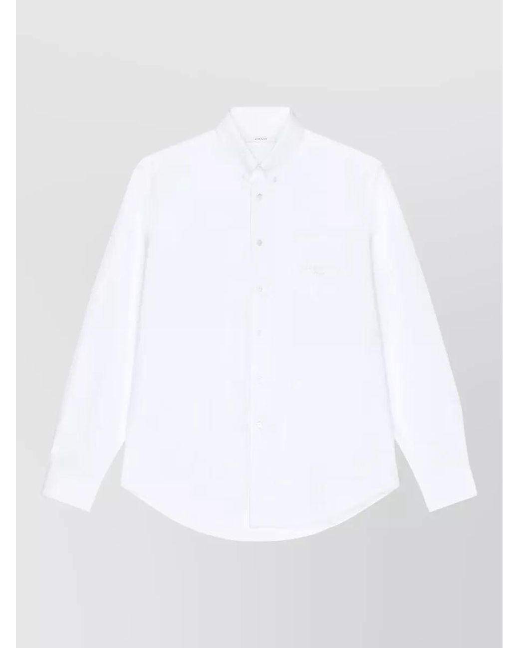 Givenchy White Cotton Classic-Fit Long-Sleeve Shirt for men
