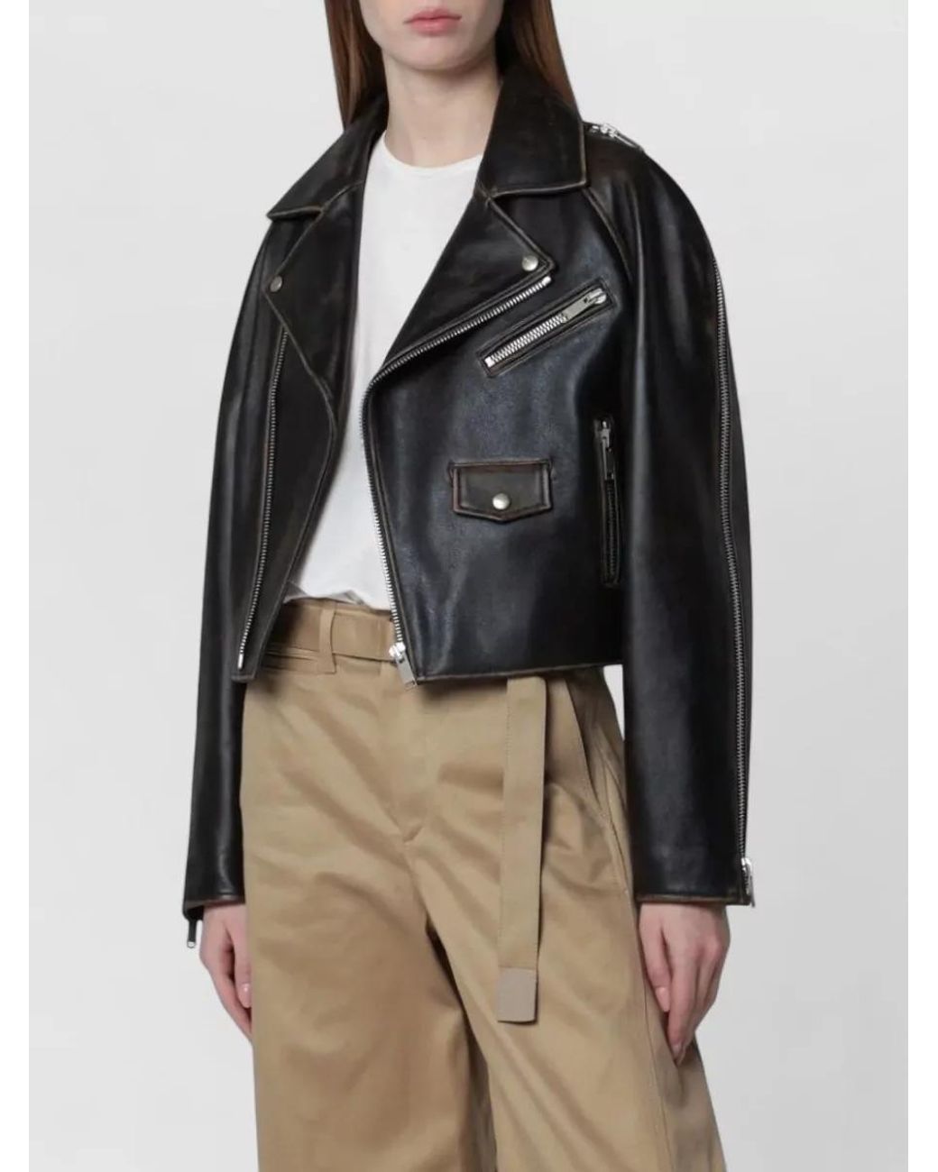 Halfboy Multicolor Leather Oversized Biker Jacket