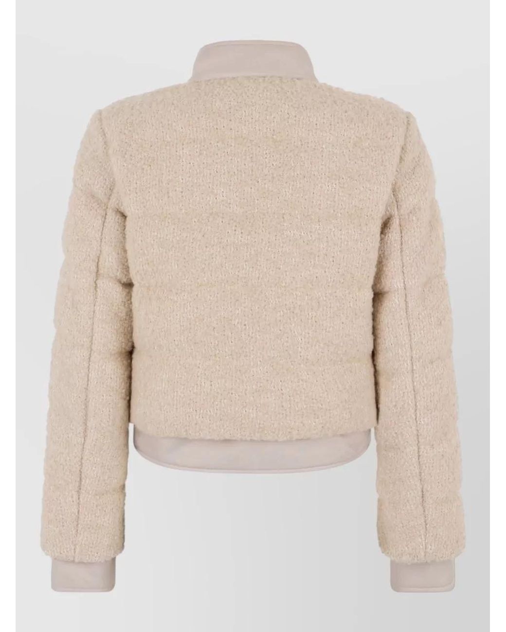 Moncler Natural Boucle Down Fitted Jacket