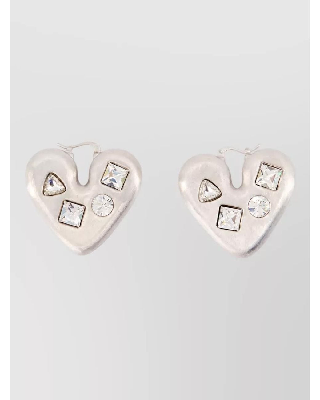 Jacquemus White Heart Metal Earrings
