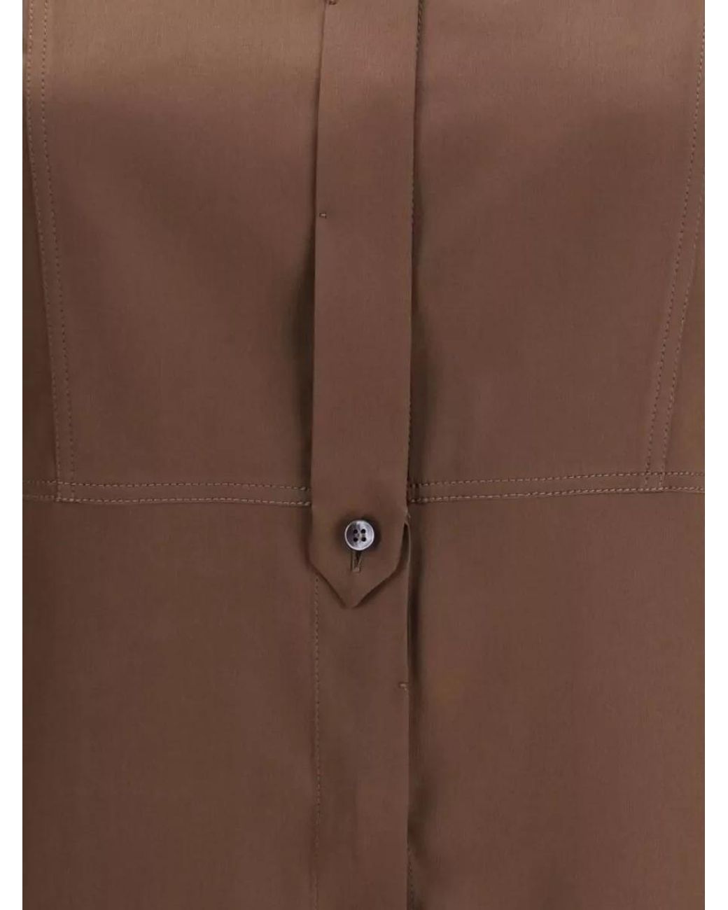 Brunello Cucinelli Brown Silk Shirt