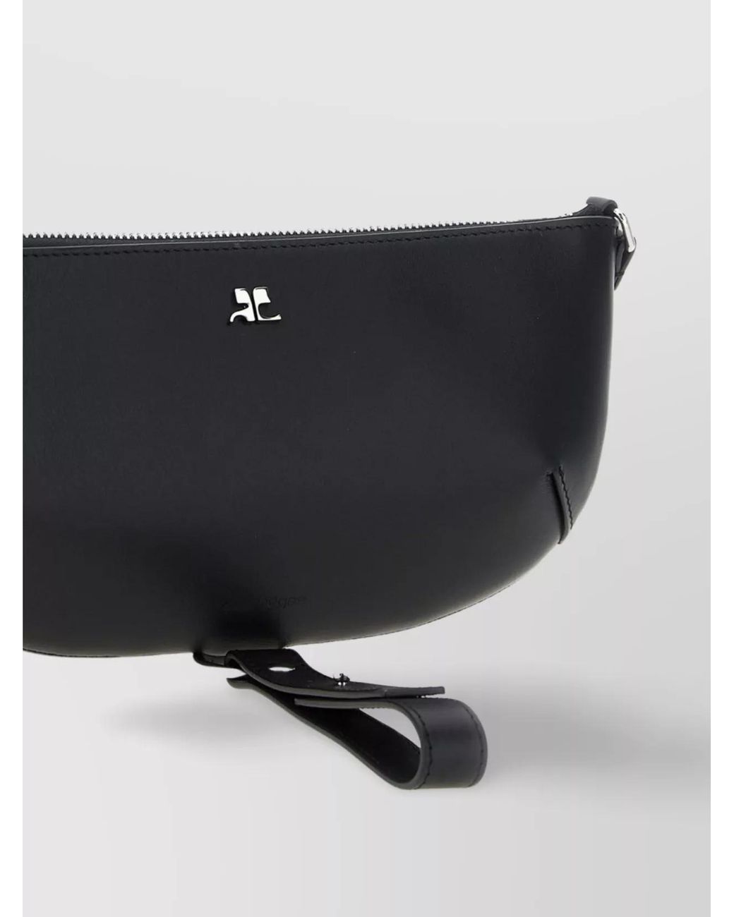 Courreges Black Leather Shoulder Bag