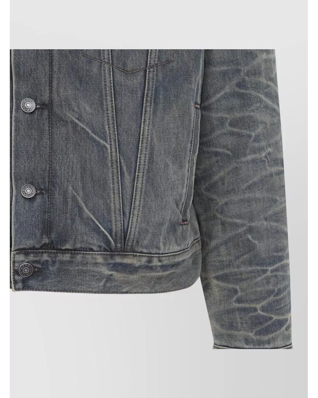 Acne Gray Denim Single Breasted Coat for men