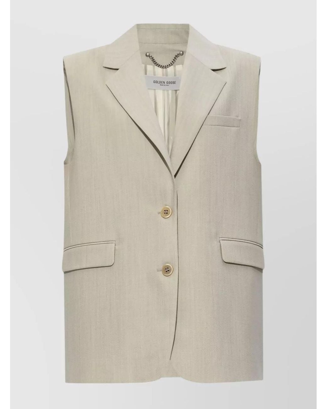 Golden Goose Deluxe Brand Natural Single-Breasted Wool-Blend Vest